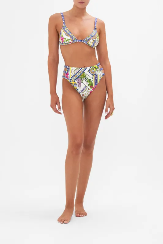 HIGH WAIST PANT WITH BUTTON DETAIL AMALFI AMORE sold by Camilla