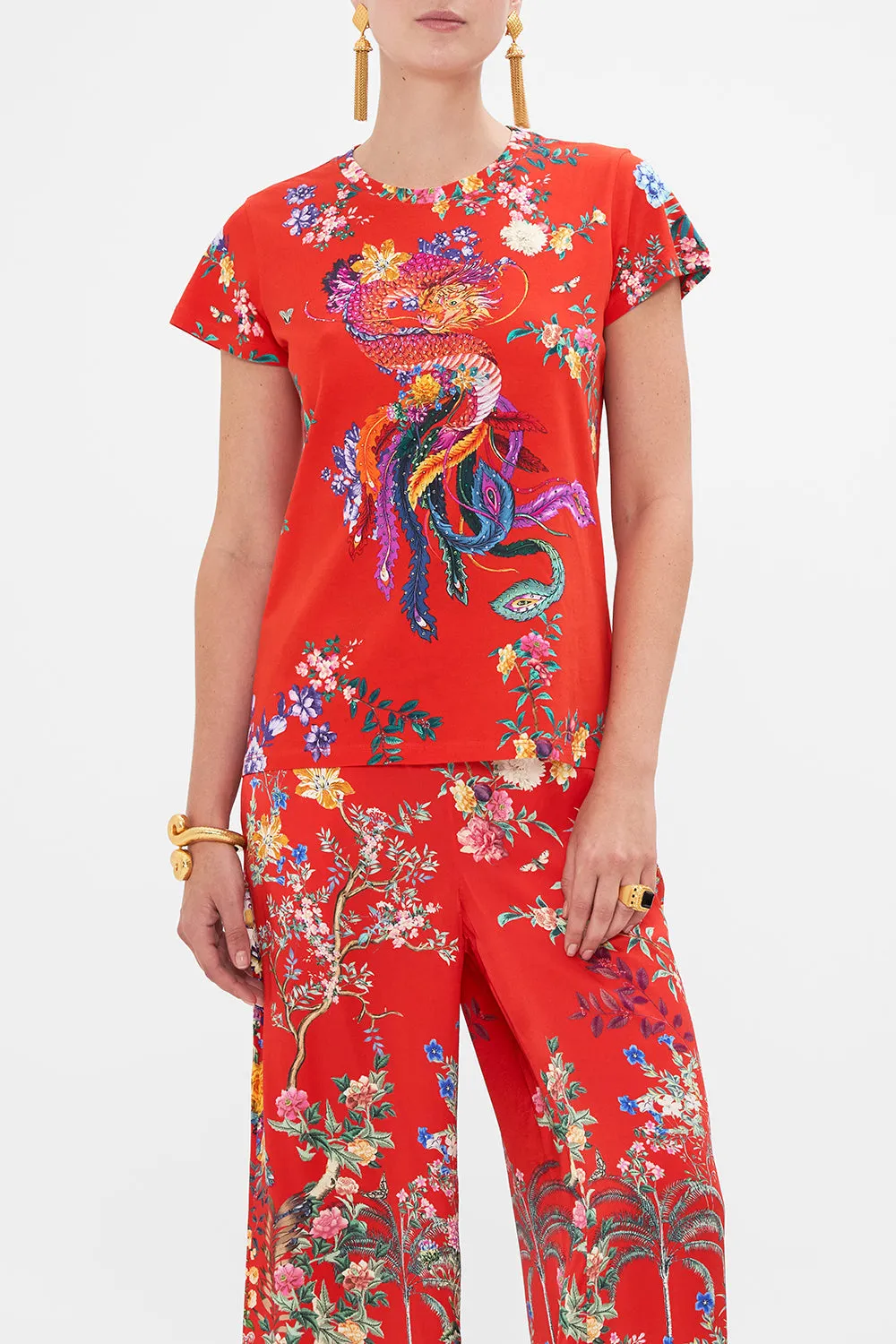 SLIM FIT ROUND NECK T-SHIRT - PRINTED THE SUMMER PALACE sold by Camilla product image thumbnail 5