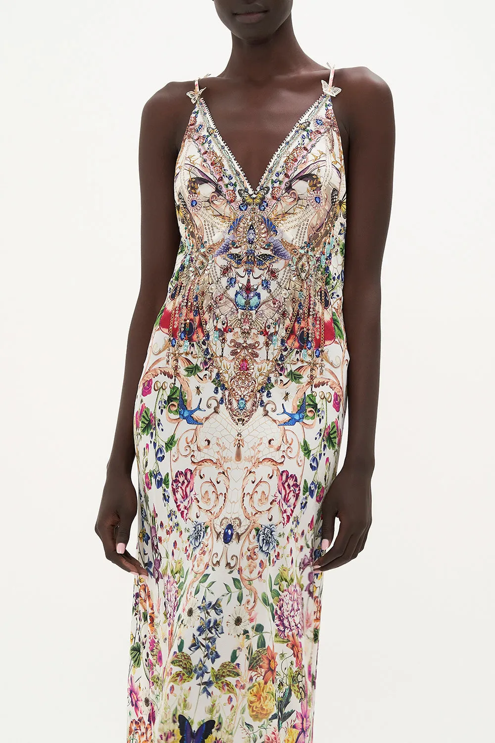 V NECK FULL LENGTH BIAS SLIP DRESS QUEENS BEE HIVE sold by Camilla product image thumbnail 5