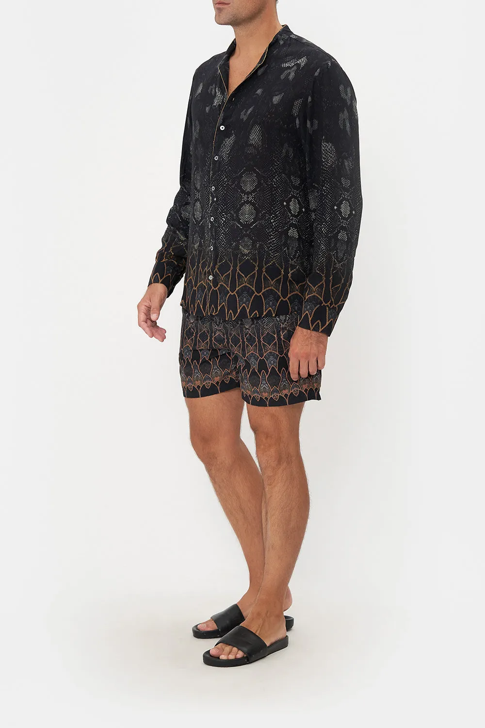 LONG SLEEVE MANDARIN COLLAR SHIRT WILD HORSES sold by Camilla product image thumbnail 4