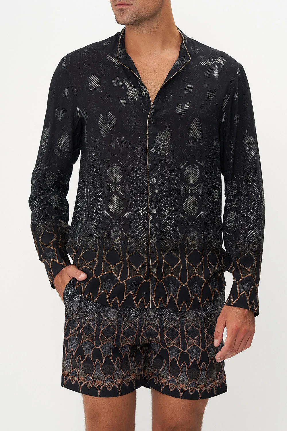 LONG SLEEVE MANDARIN COLLAR SHIRT WILD HORSES sold by Camilla product image thumbnail 5