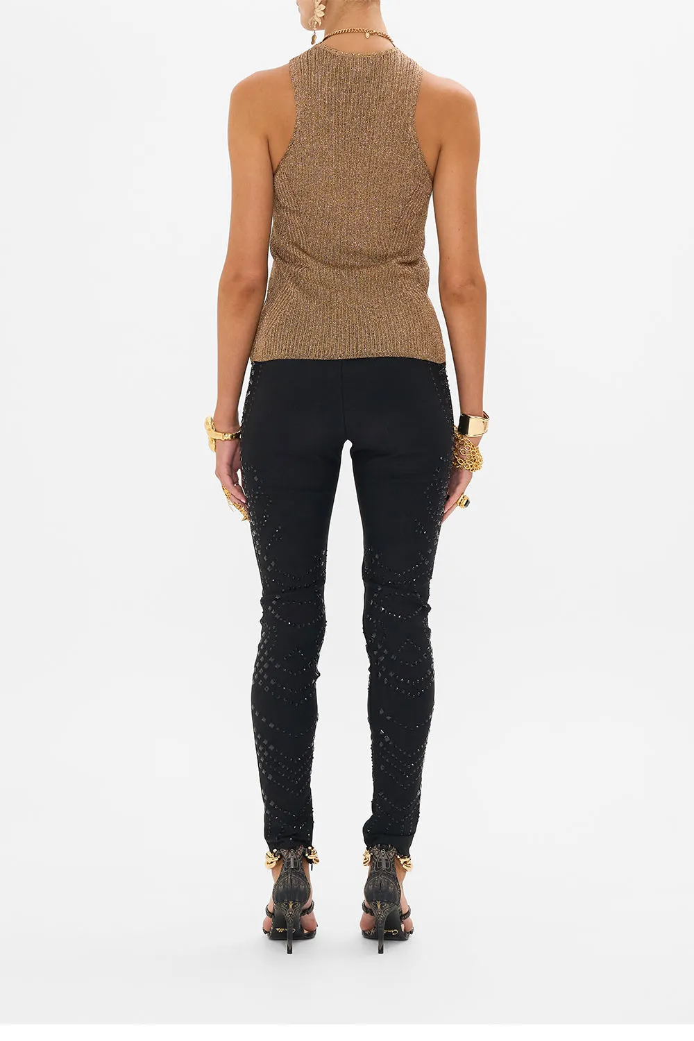 CREW NECK KNIT CAMI - GOLD NOUVEAU NOIR sold by Camilla product image thumbnail 2