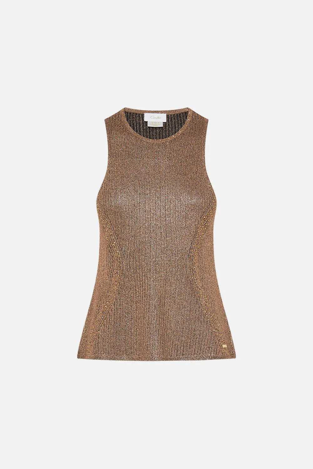CREW NECK KNIT CAMI - GOLD NOUVEAU NOIR sold by Camilla product image thumbnail 3