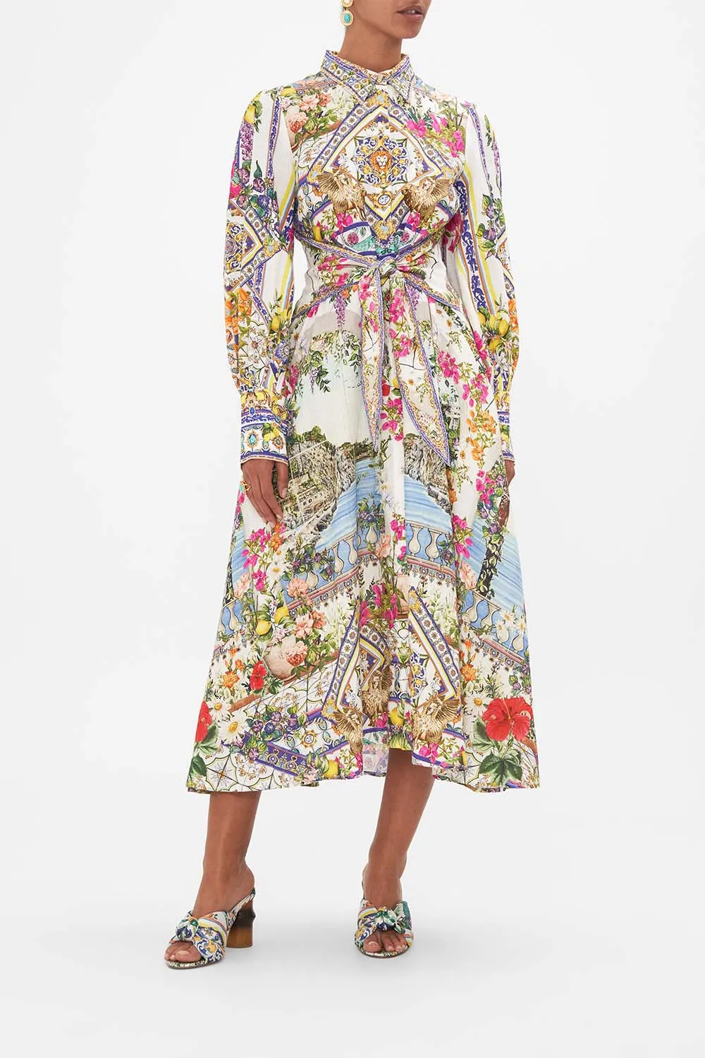 WAIST TIE SHIRT DRESS AMALFI AMORE sold by Camilla