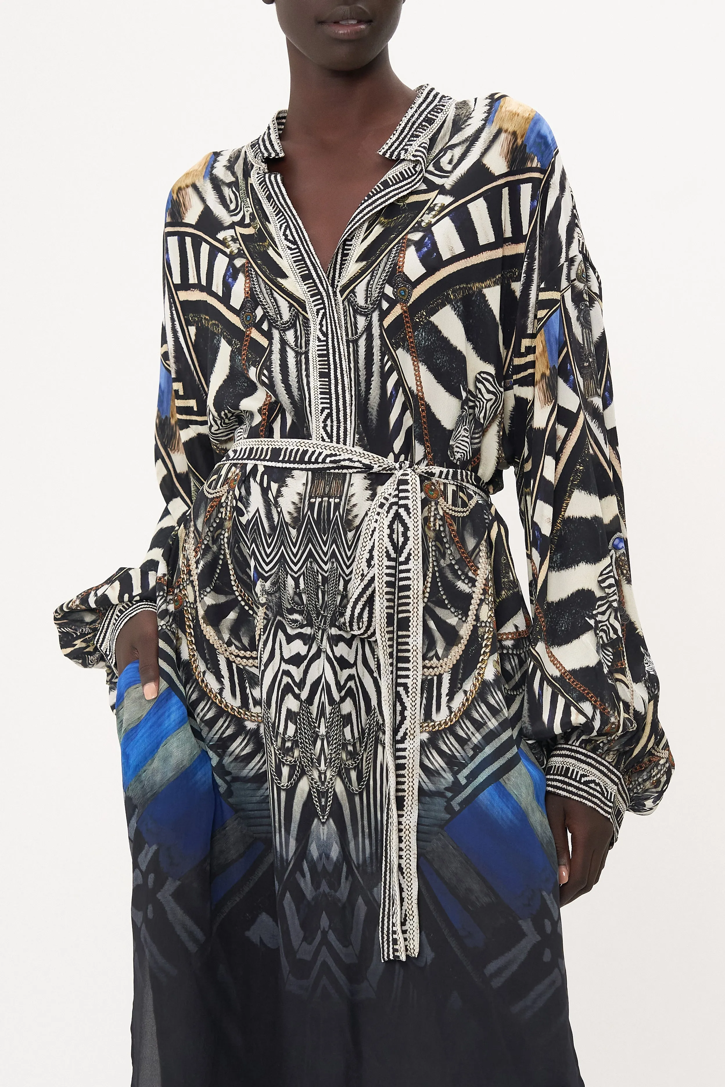 BLOUSON SLEEVE PLACKET DRESS KNIGHT OF THE WILD sold by Camilla product image thumbnail 5