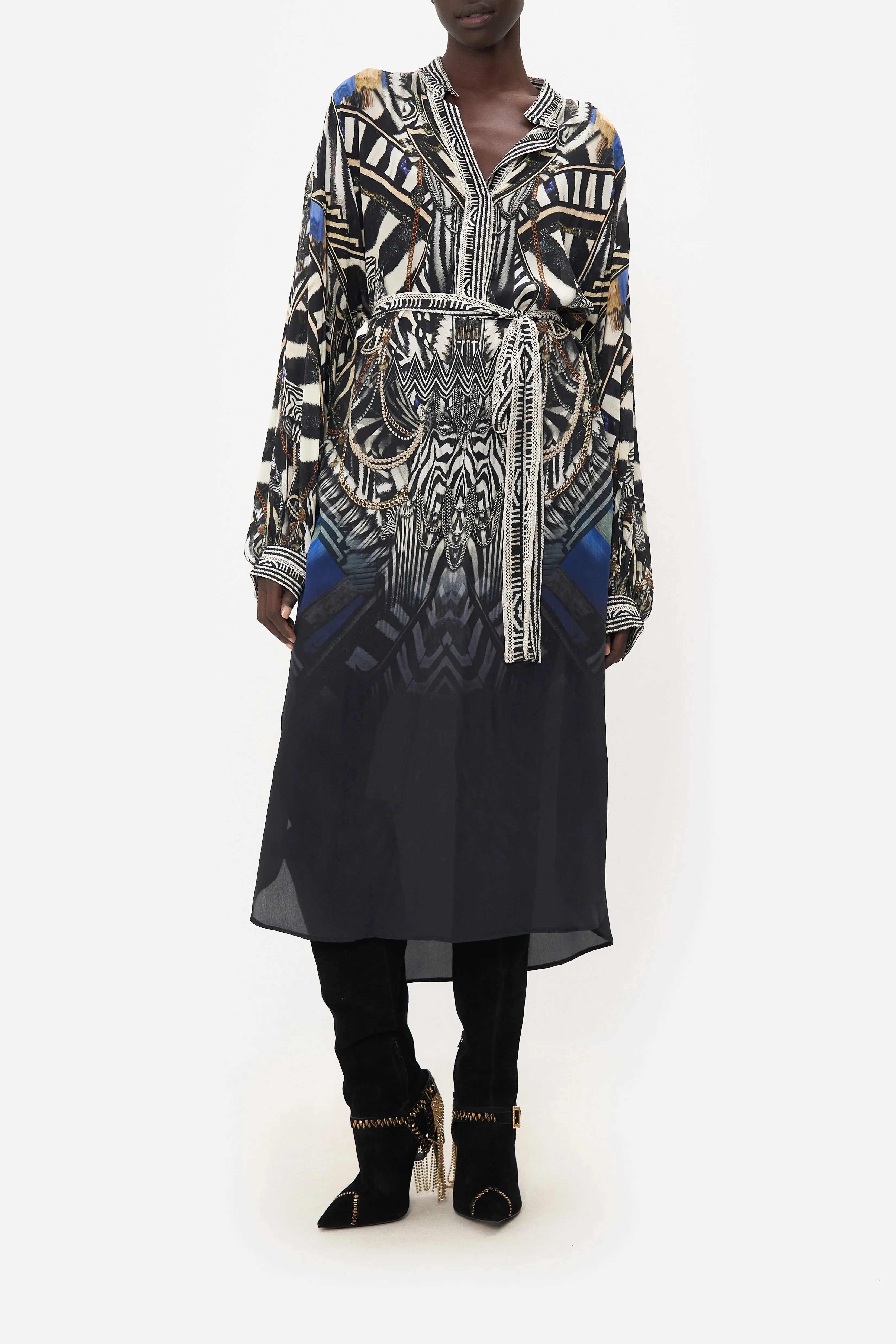 BLOUSON SLEEVE PLACKET DRESS KNIGHT OF THE WILD sold by Camilla