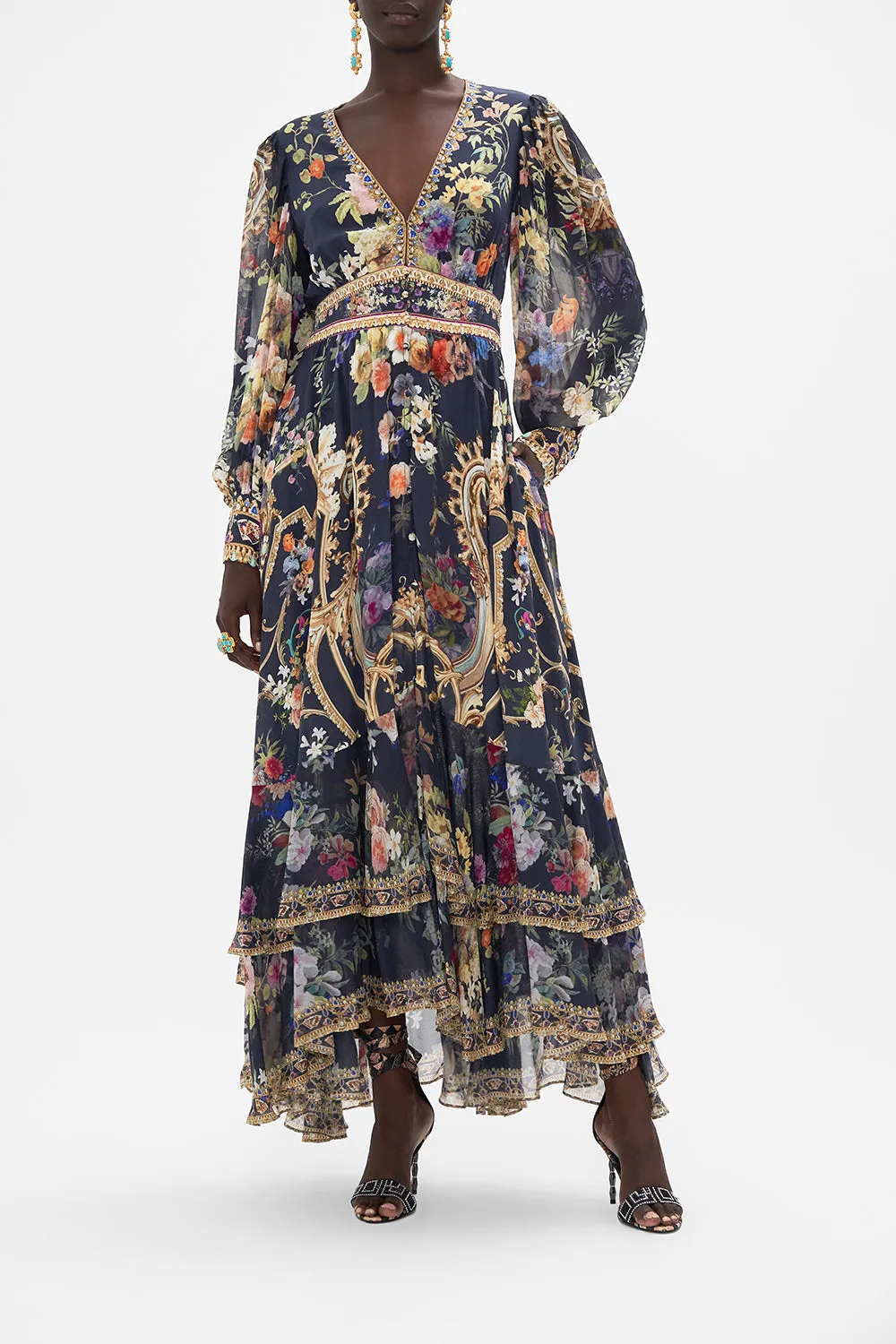 LONG BUTTON FRONT DRESS PLAY YOUR CARDS RIGHT sold by Camilla