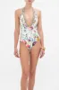 RING DETAIL PLUNGE V ONE PIECE PLUMES AND PARTERRES sold by Camilla