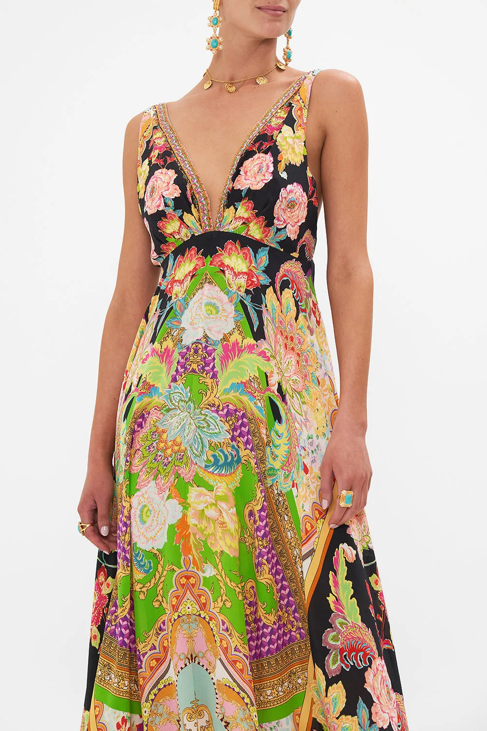 PLUNGE NECK MAXI DRESS SUNDOWNERS IN SICILY sold by Camilla product image thumbnail 5