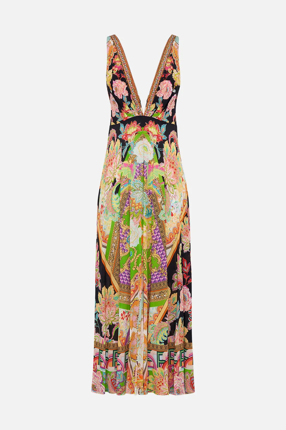 PLUNGE NECK MAXI DRESS SUNDOWNERS IN SICILY sold by Camilla product image thumbnail 3