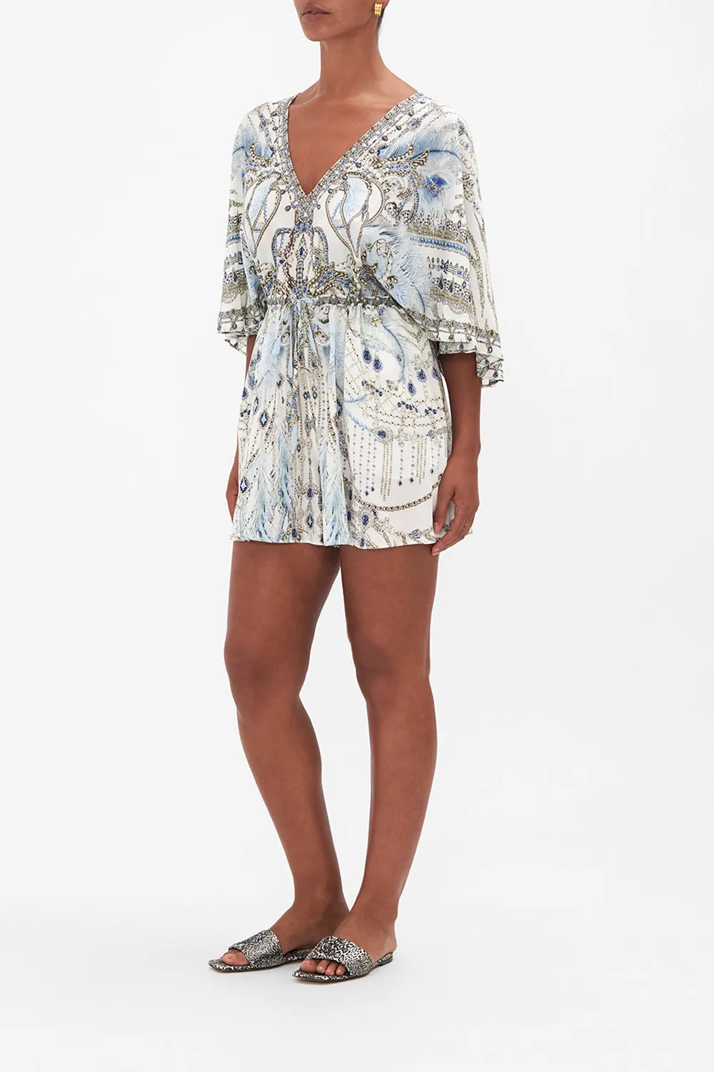FLUTTER SLEEVE GATHERED WAIST PLAYSUIT MOON AND BACK sold by Camilla product image thumbnail 4