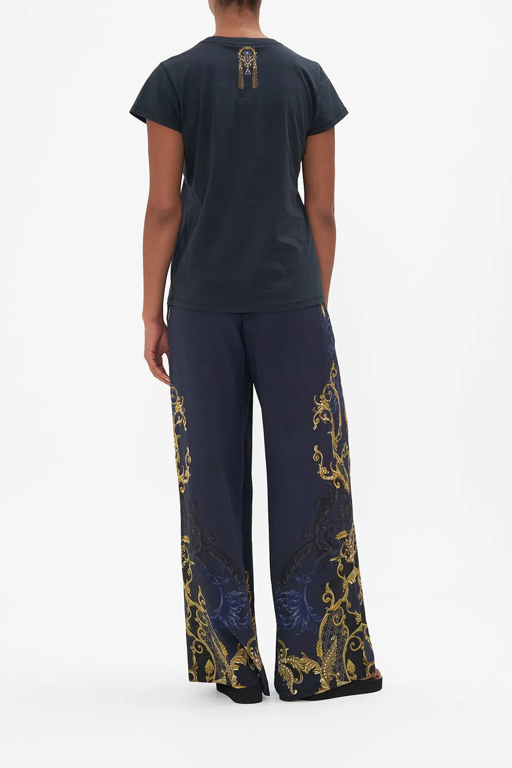 ORGANIC COTTON SLIM FIT TEE - BLACK MOONLIGHT MELODIES sold by Camilla product image thumbnail 2