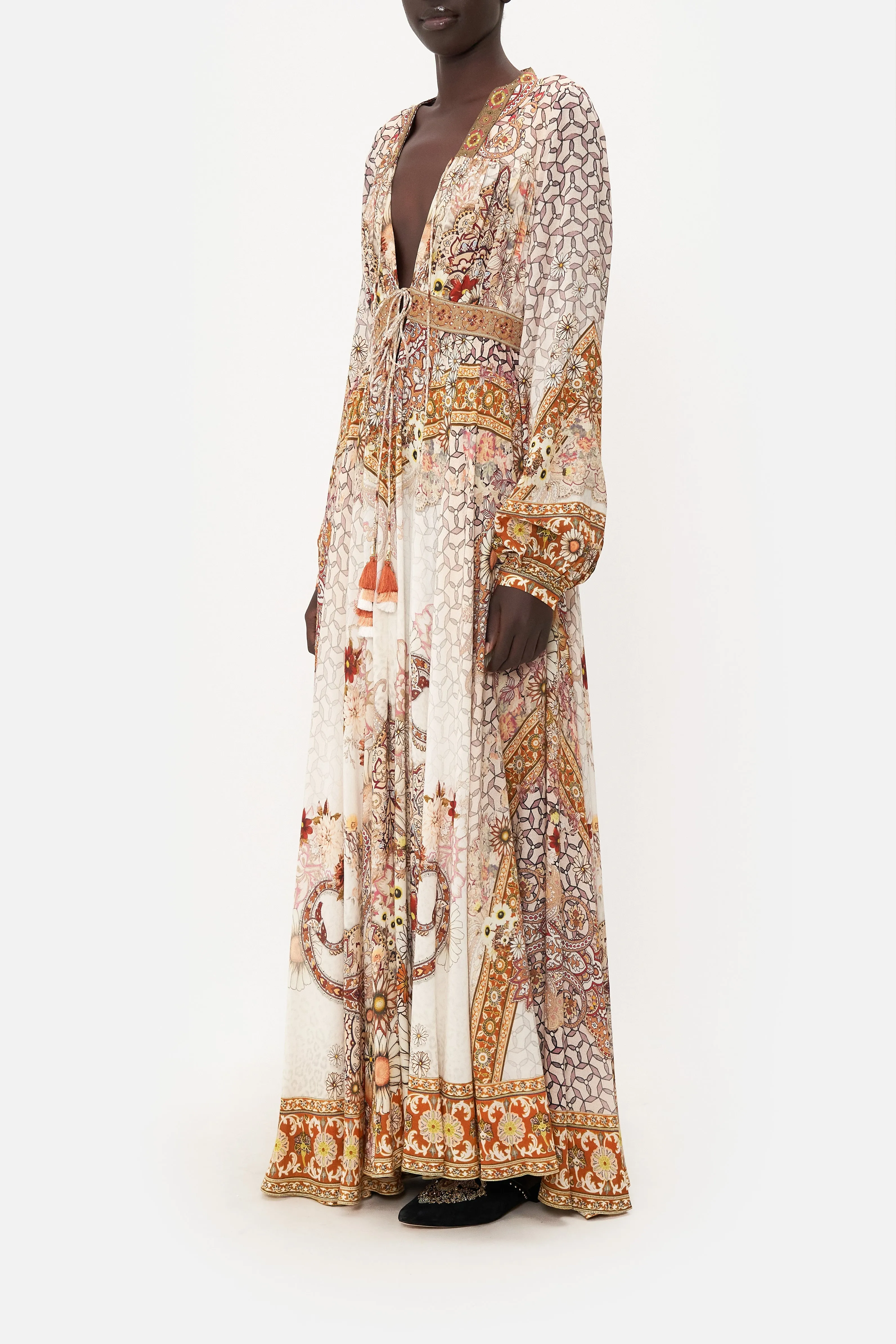 PEASANT DRESS WITH TIE FRONT HEART OF A HIPPIE sold by Camilla product image thumbnail 4