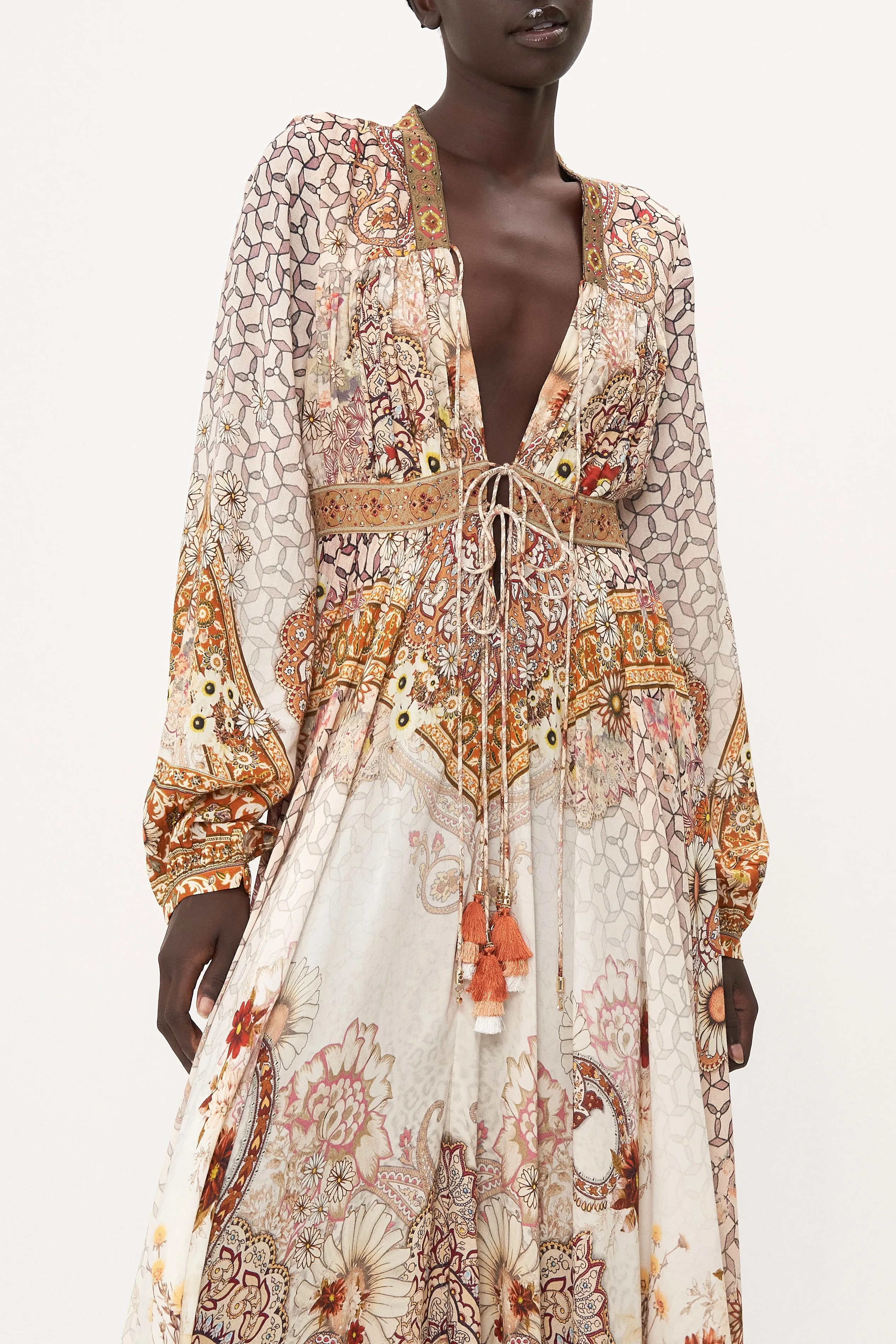 PEASANT DRESS WITH TIE FRONT HEART OF A HIPPIE sold by Camilla product image thumbnail 5