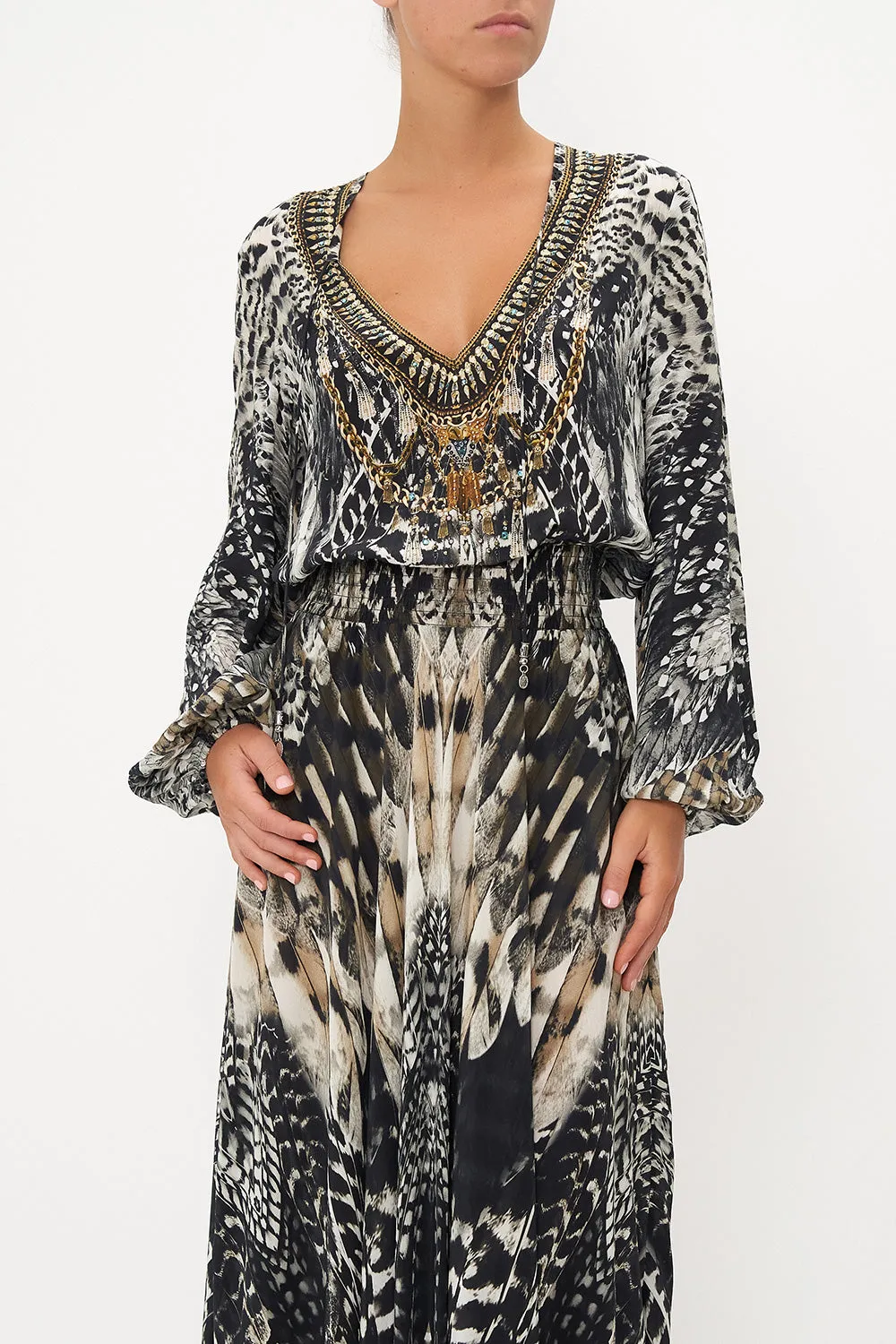 SHIRRED RELAXED FIT DRESS NIGHT OWL sold by Camilla product image thumbnail 5