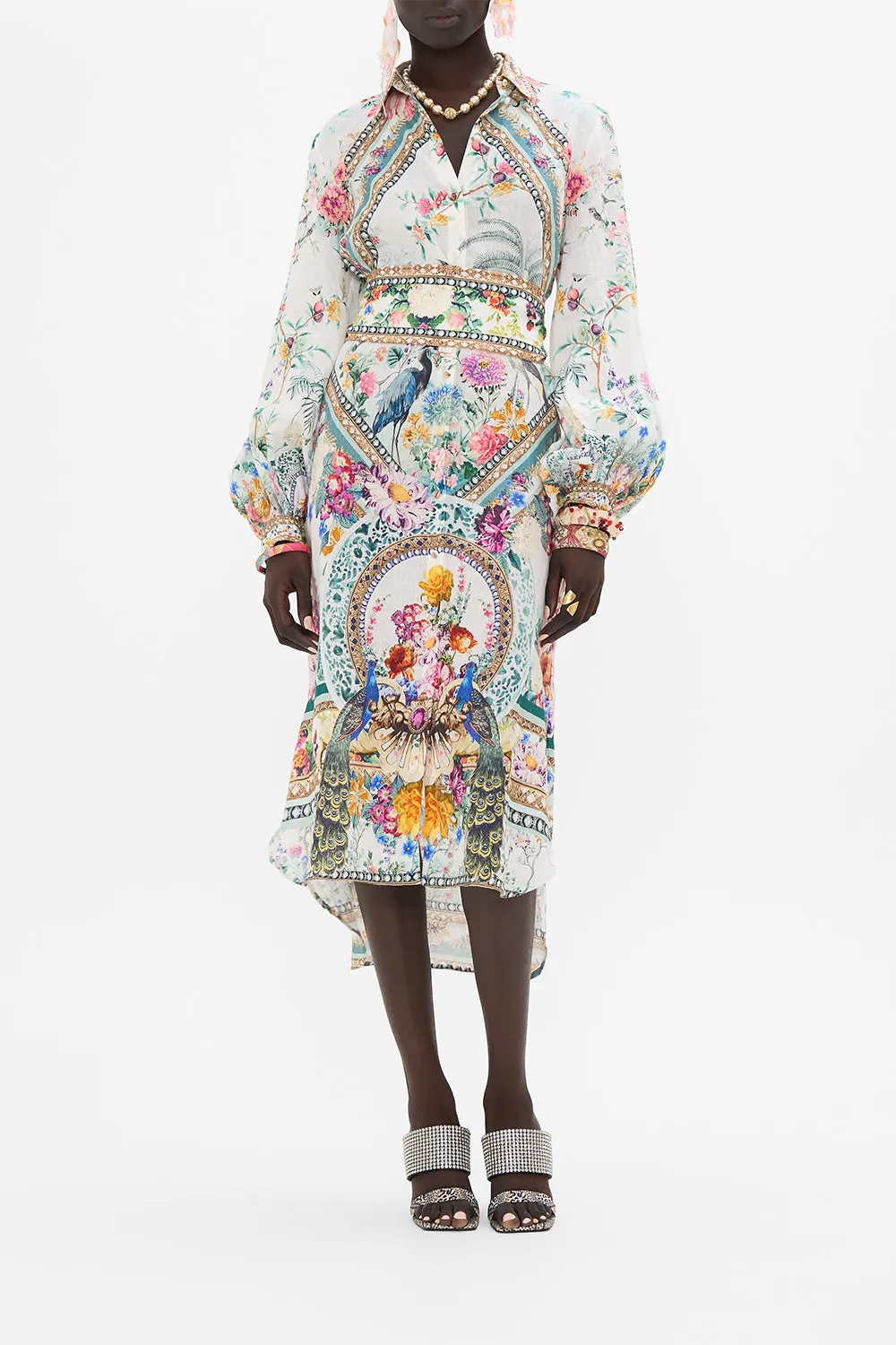 HIGH LOW MIDI SHIRT DRESS PLUMES AND PARTERRES sold by Camilla