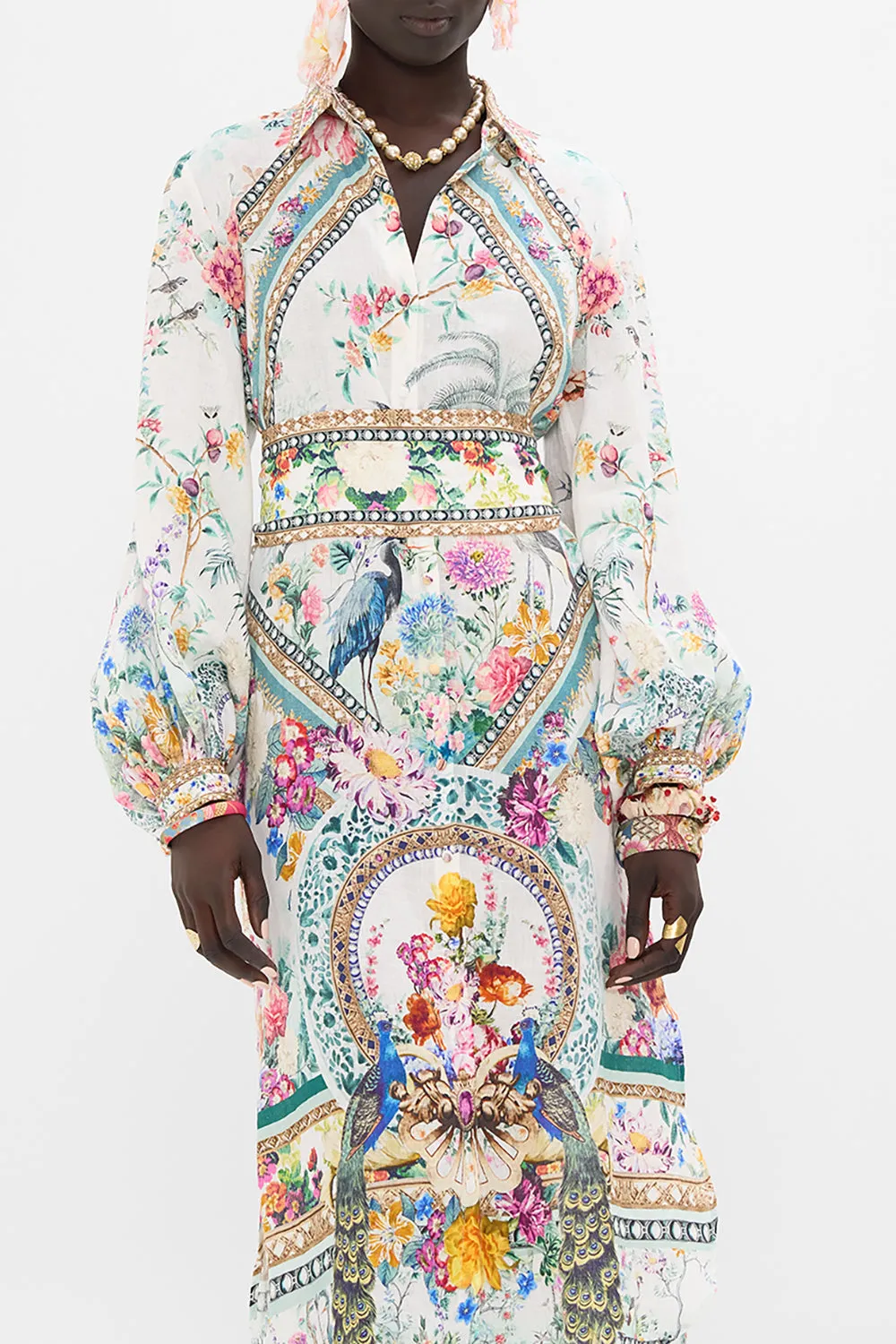 HIGH LOW MIDI SHIRT DRESS PLUMES AND PARTERRES sold by Camilla product image thumbnail 5