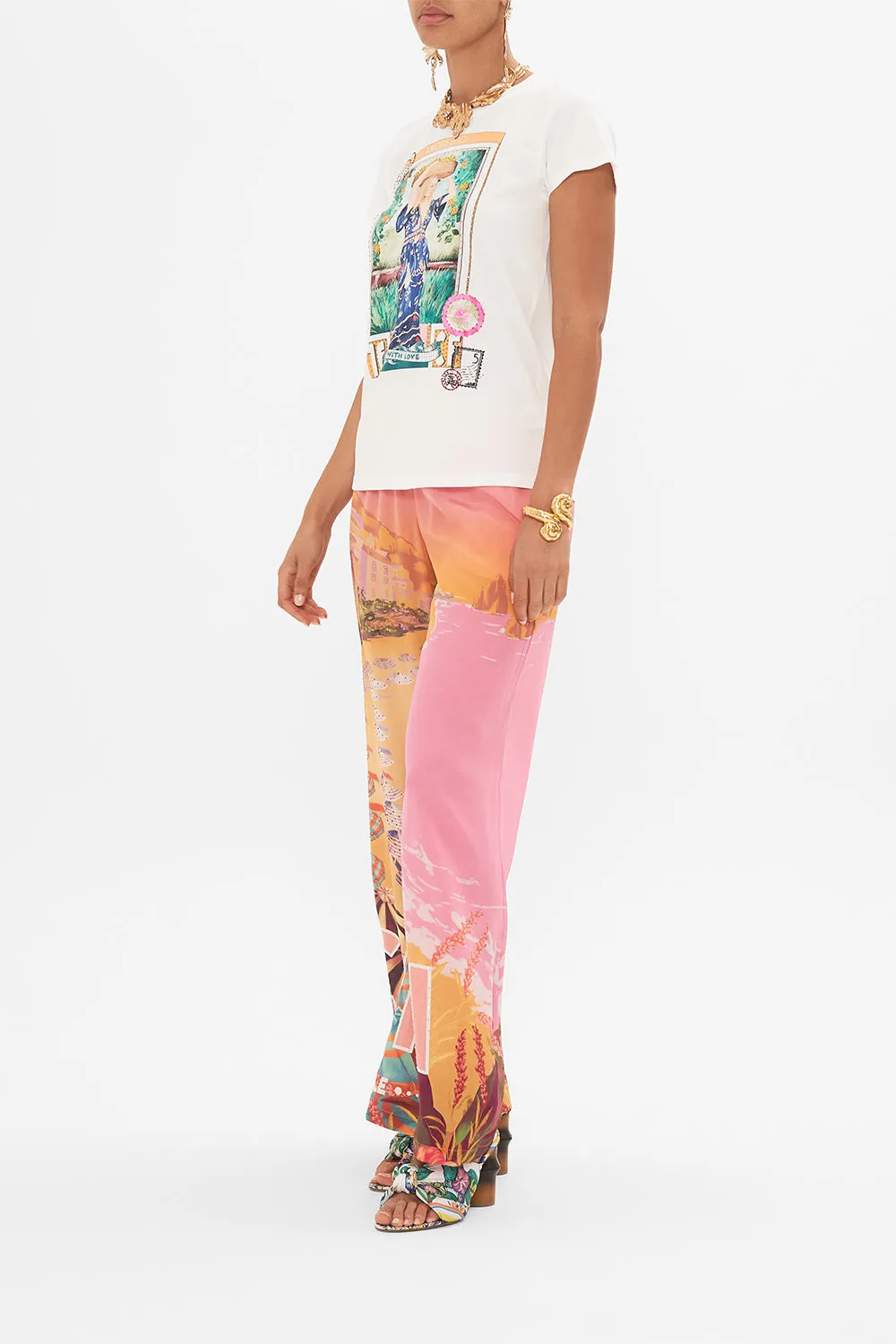 SLIM FIT ROUND NECK T-SHIRT - MULTI CAPRI ME sold by Camilla product image thumbnail 4