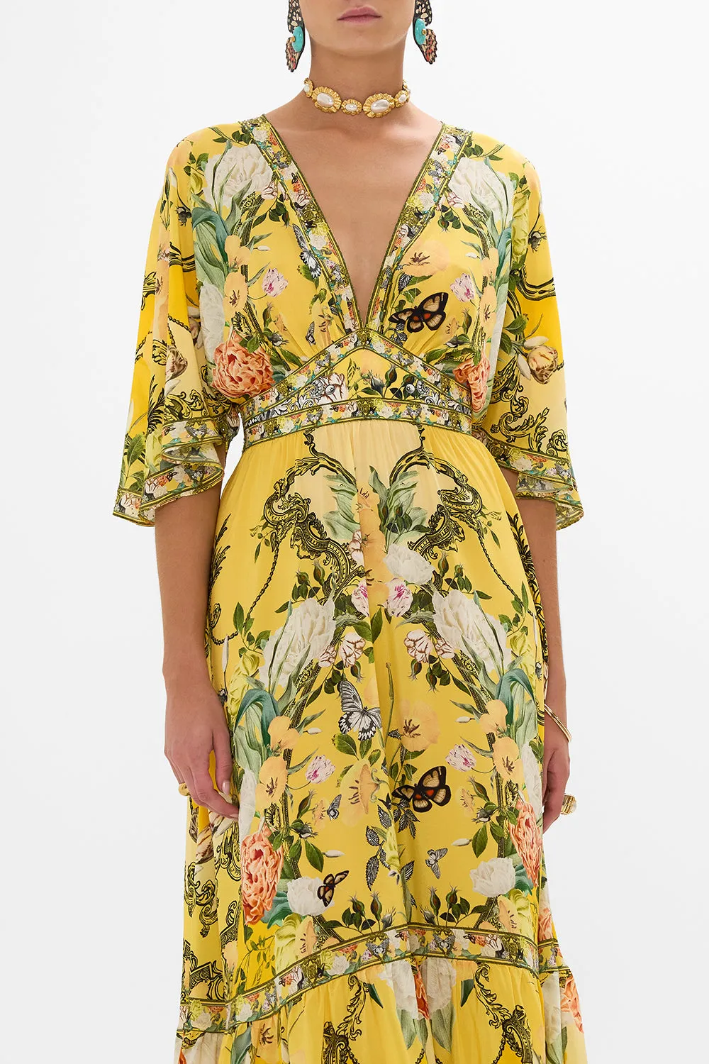 WAISTED DRESS WITH HEM RUFFLE PATHS OF GOLD sold by Camilla product image thumbnail 5