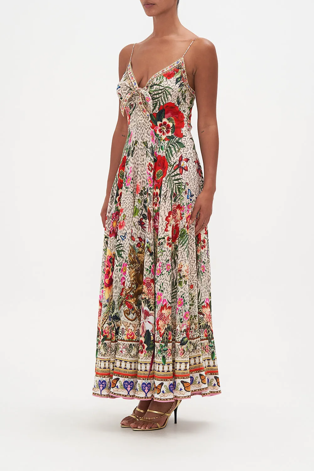LONG DRESS WITH TIE FRONT LEOS BOUQUET sold by Camilla product image thumbnail 4