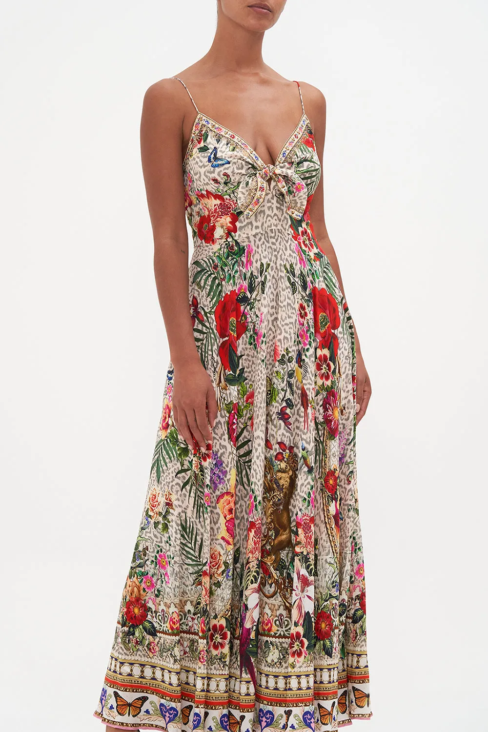 LONG DRESS WITH TIE FRONT LEOS BOUQUET sold by Camilla product image thumbnail 5