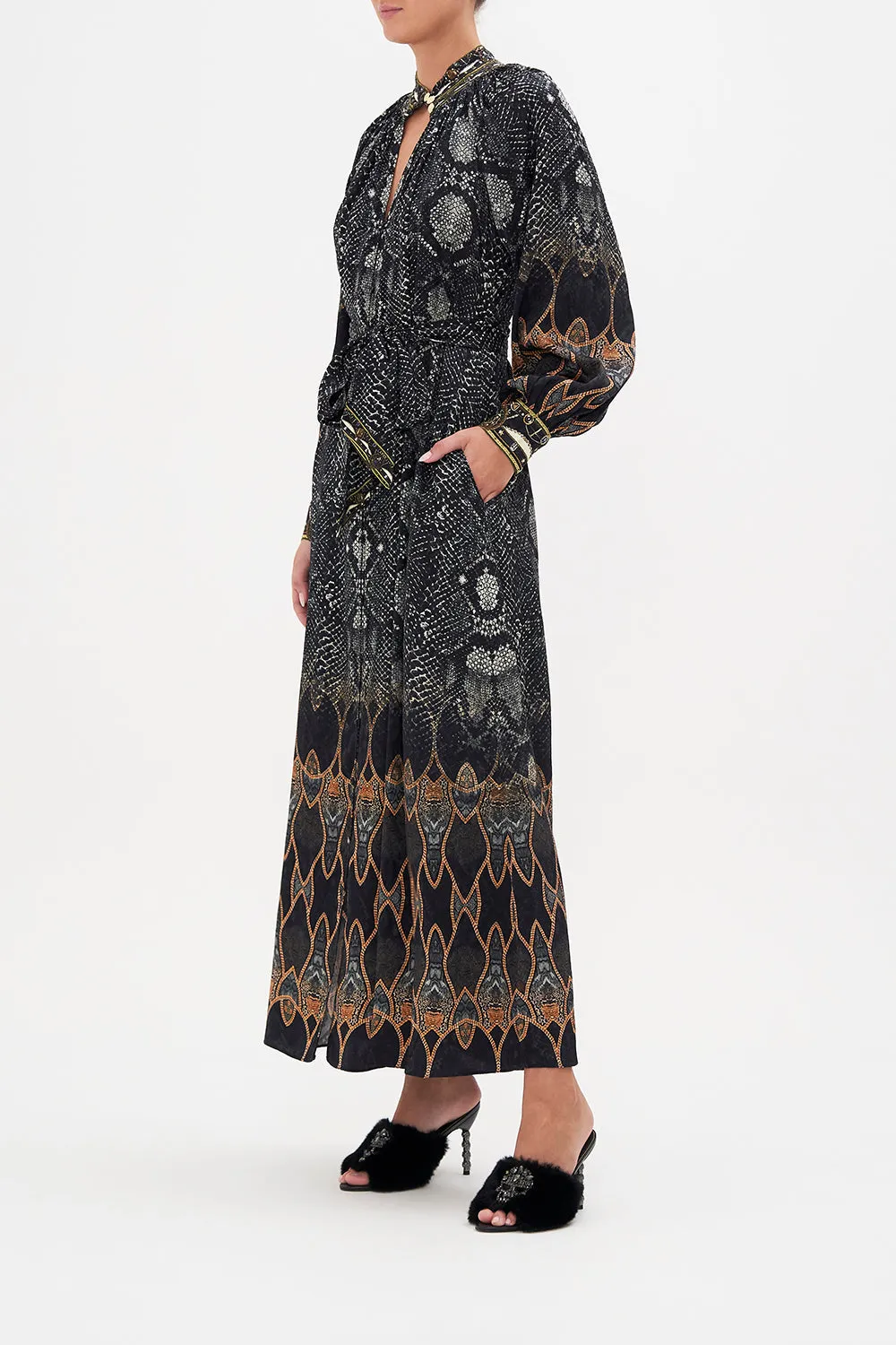 RAGLAN SLEEVE MIDI SHIRT DRESS WILD HORSES sold by Camilla product image thumbnail 4