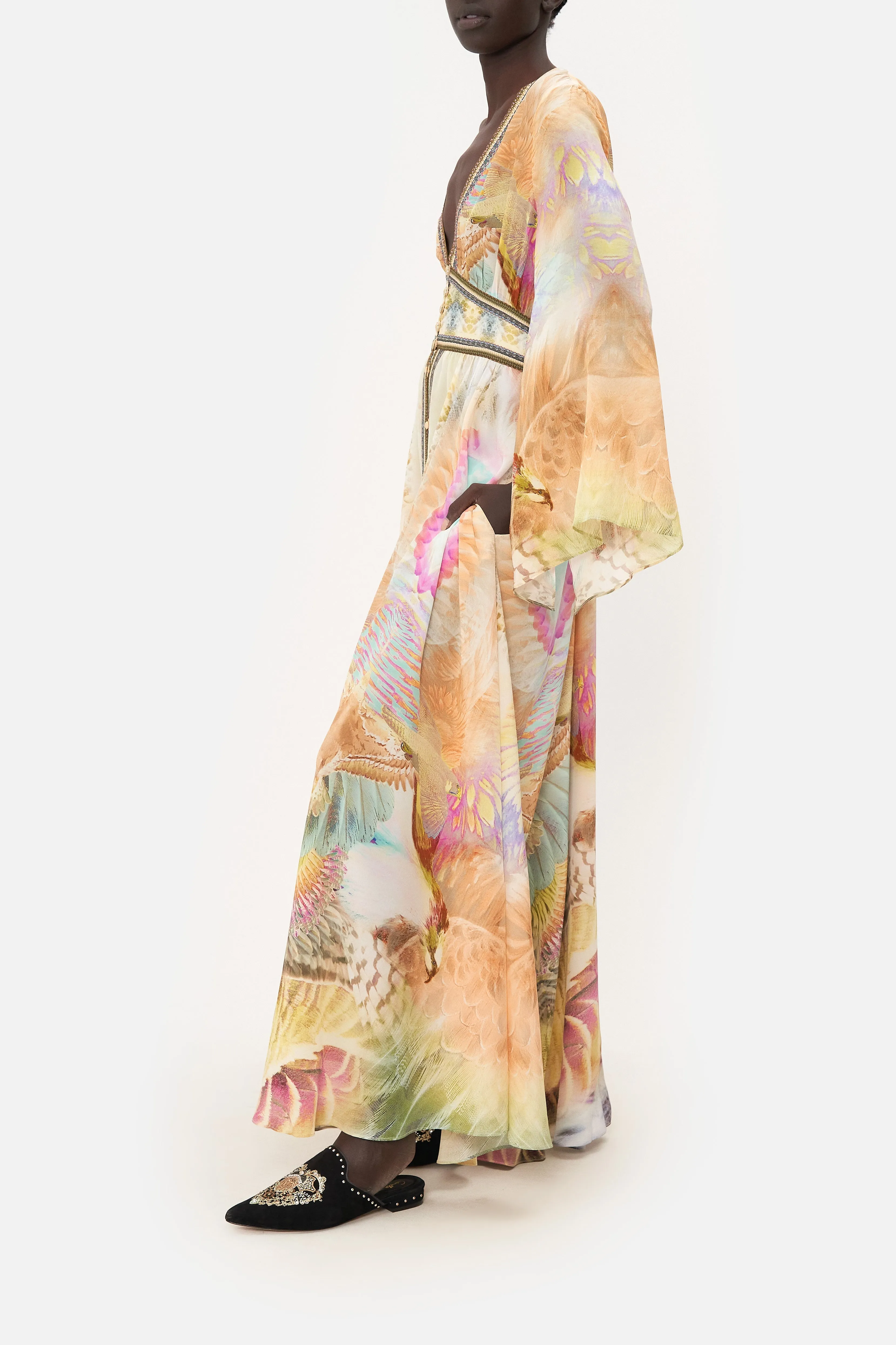KIMONO SLEEVE DRESS WITH SHIRRING DETAIL TAKE FLIGHT sold by Camilla product image thumbnail 4