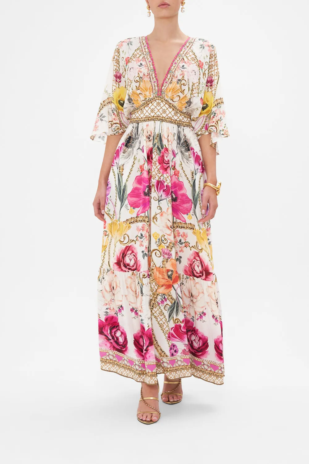 WAISTED DRESS WITH HEM RUFFLE DESTINY CALLING sold by Camilla