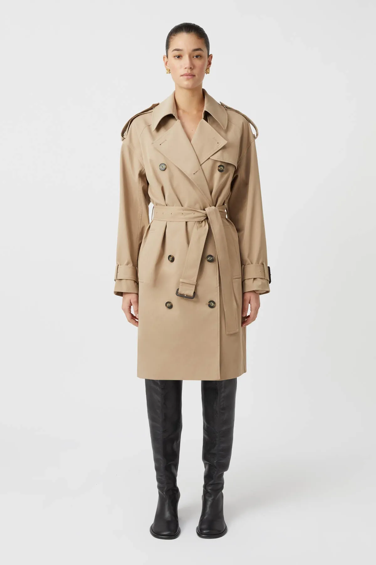 Evans Classic Knee Length Trench sold by camilla & marc