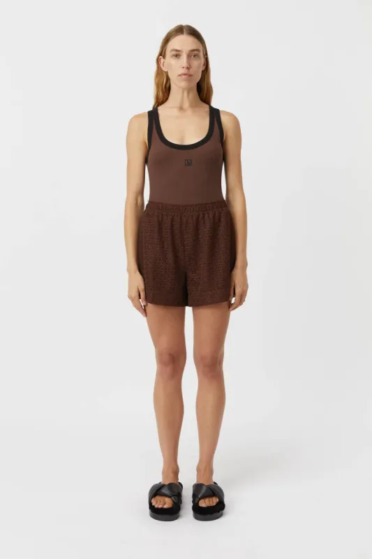 Nora Contrast Bind Scoop Neck Tank sold by camilla & marc
