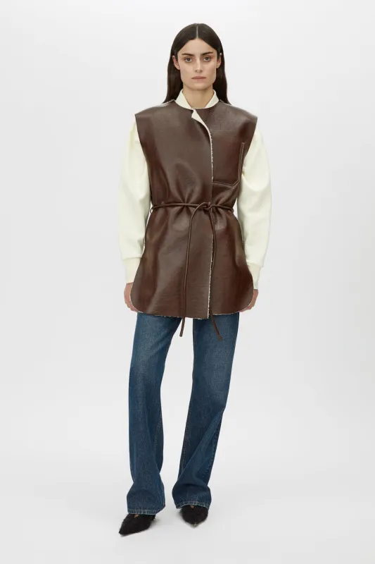 Oswald Reversible Shearling Vest sold by camilla & marc