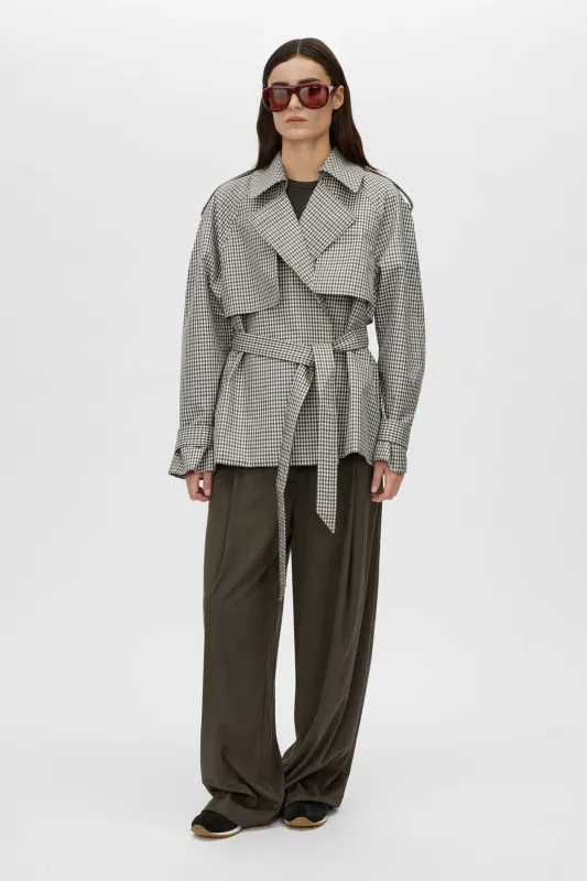 Burdock Check Trench Jacket sold by camilla & marc