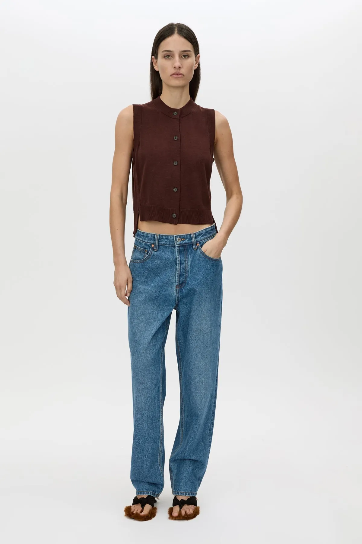 Cardinal Sleeveless Cardigan sold by camilla & marc