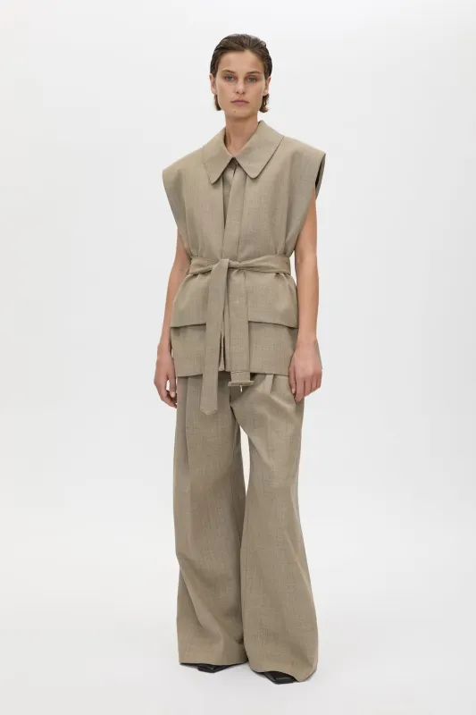 Halden Double Drape Belted Vest made by camilla & marc