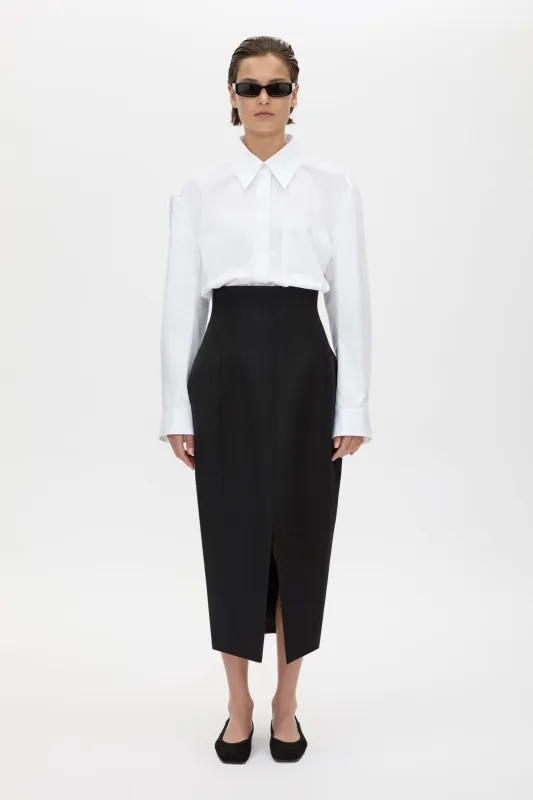 Caius High Corset Waist Midi Skirt made by camilla & marc