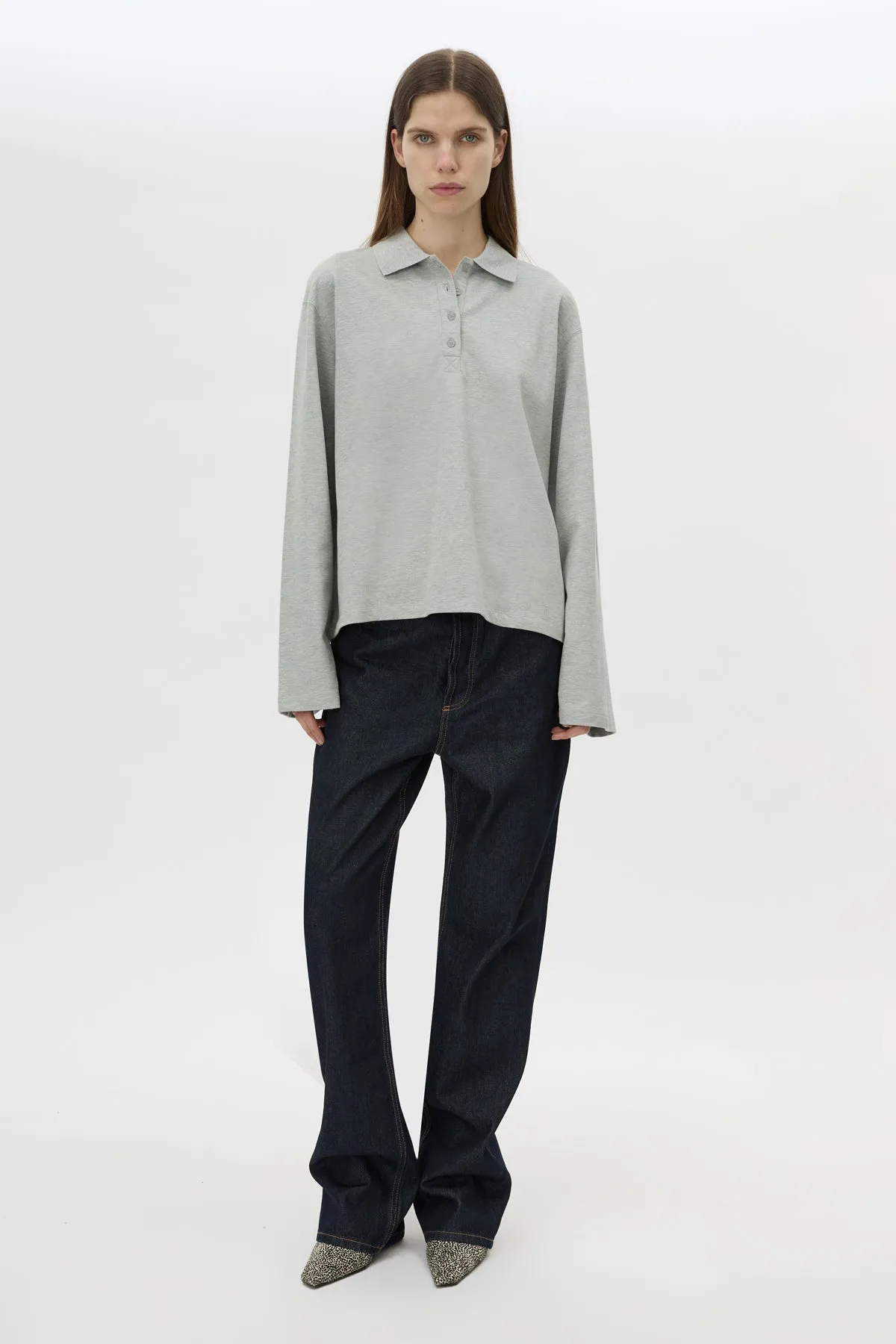 Moreno Long Sleeve Polo Top sold by camilla & marc