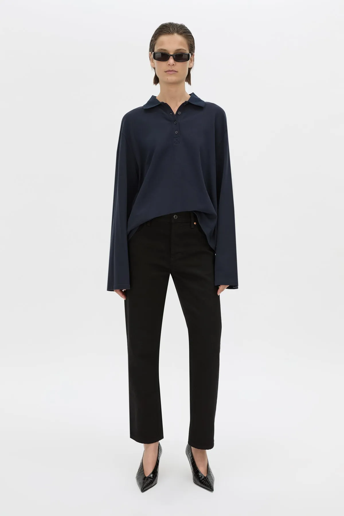 Moreno Long Sleeve Polo Top sold by camilla & marc
