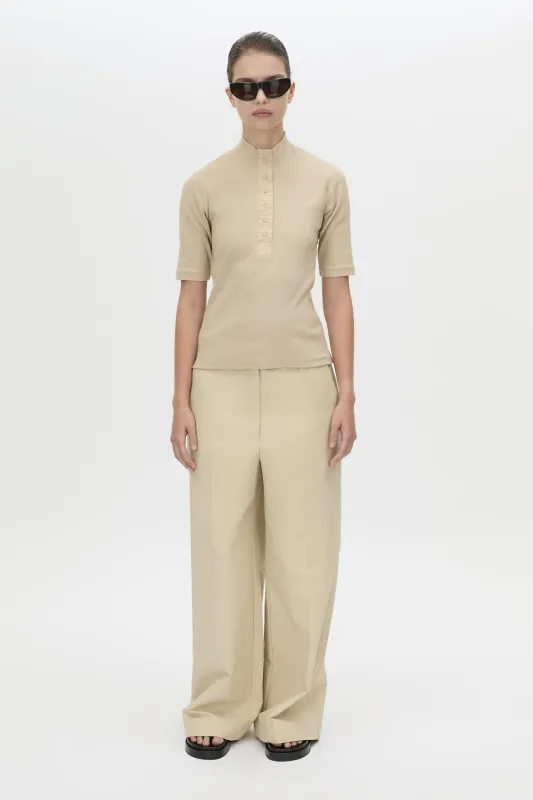 Aubrey Elbow Sleeve Rib Top made by camilla & marc