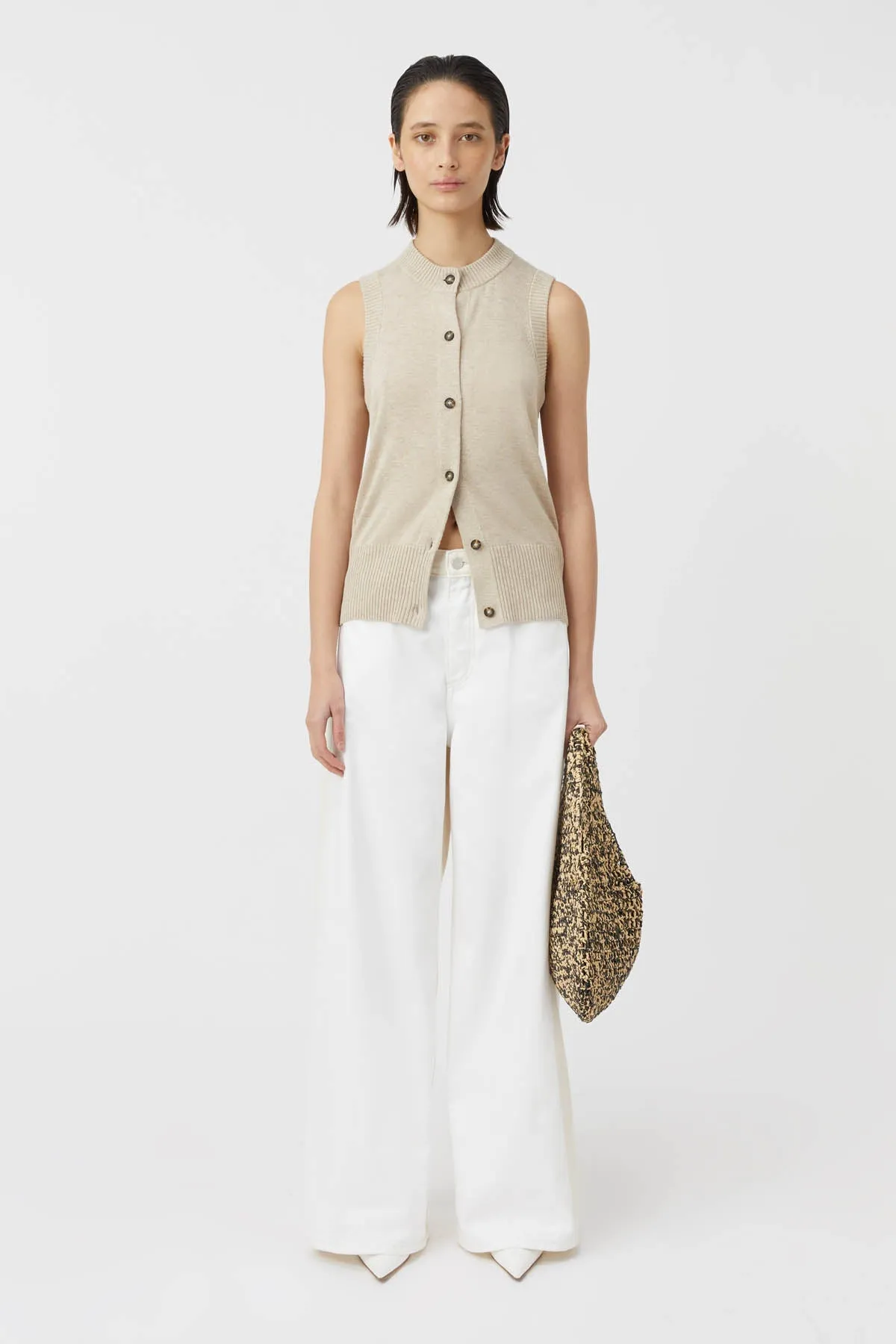 Macie Sleeveless Cardigan sold by camilla & marc