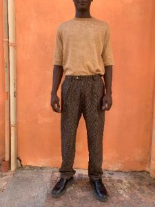 SEABISCUIT - WIDE TROUSERS - Herringbone Wool Brown sold by Camo