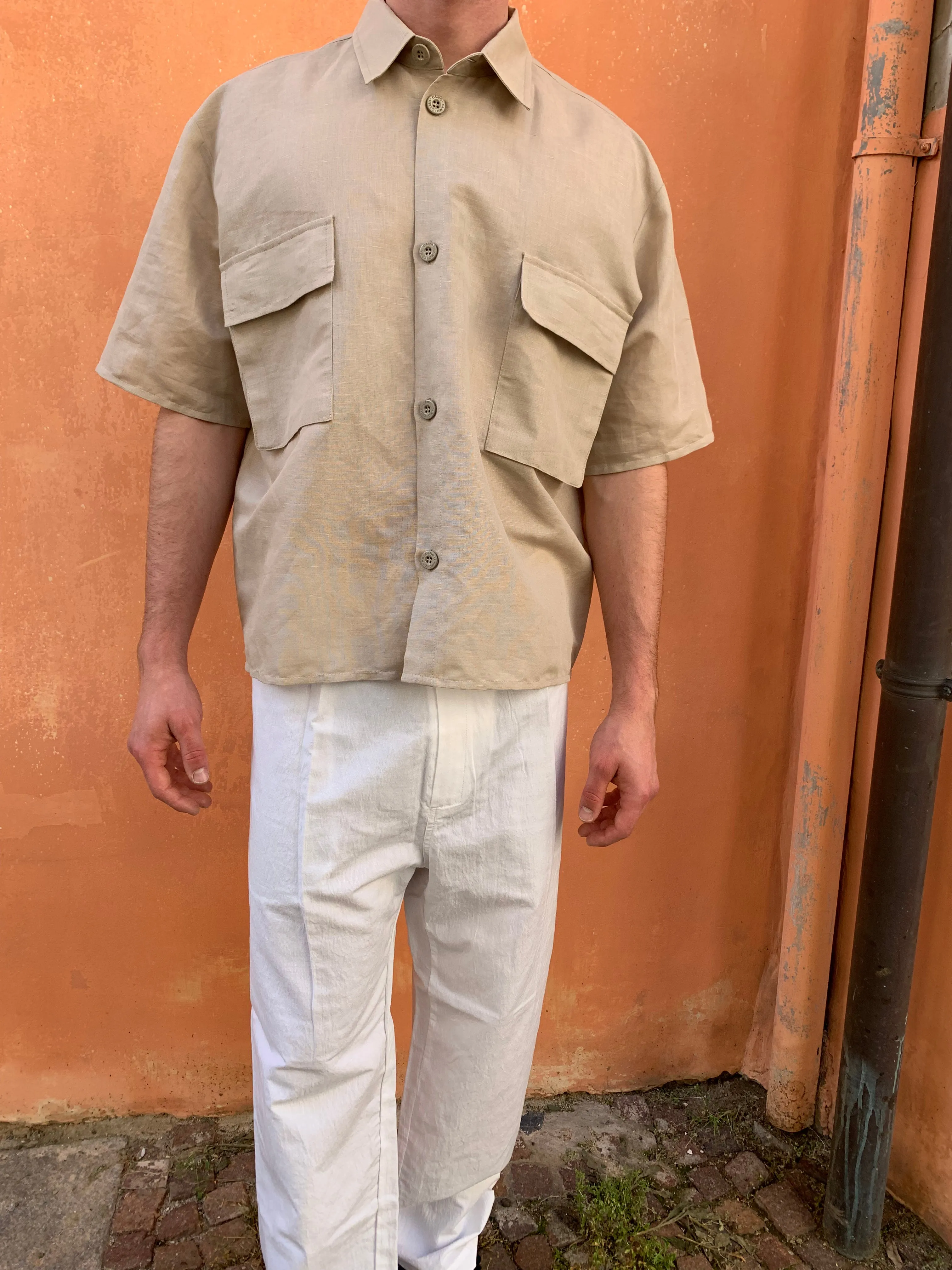 New DANGLAR - WIDE SHIRT - Summer Linen Sand sold by Camo product image thumbnail 4