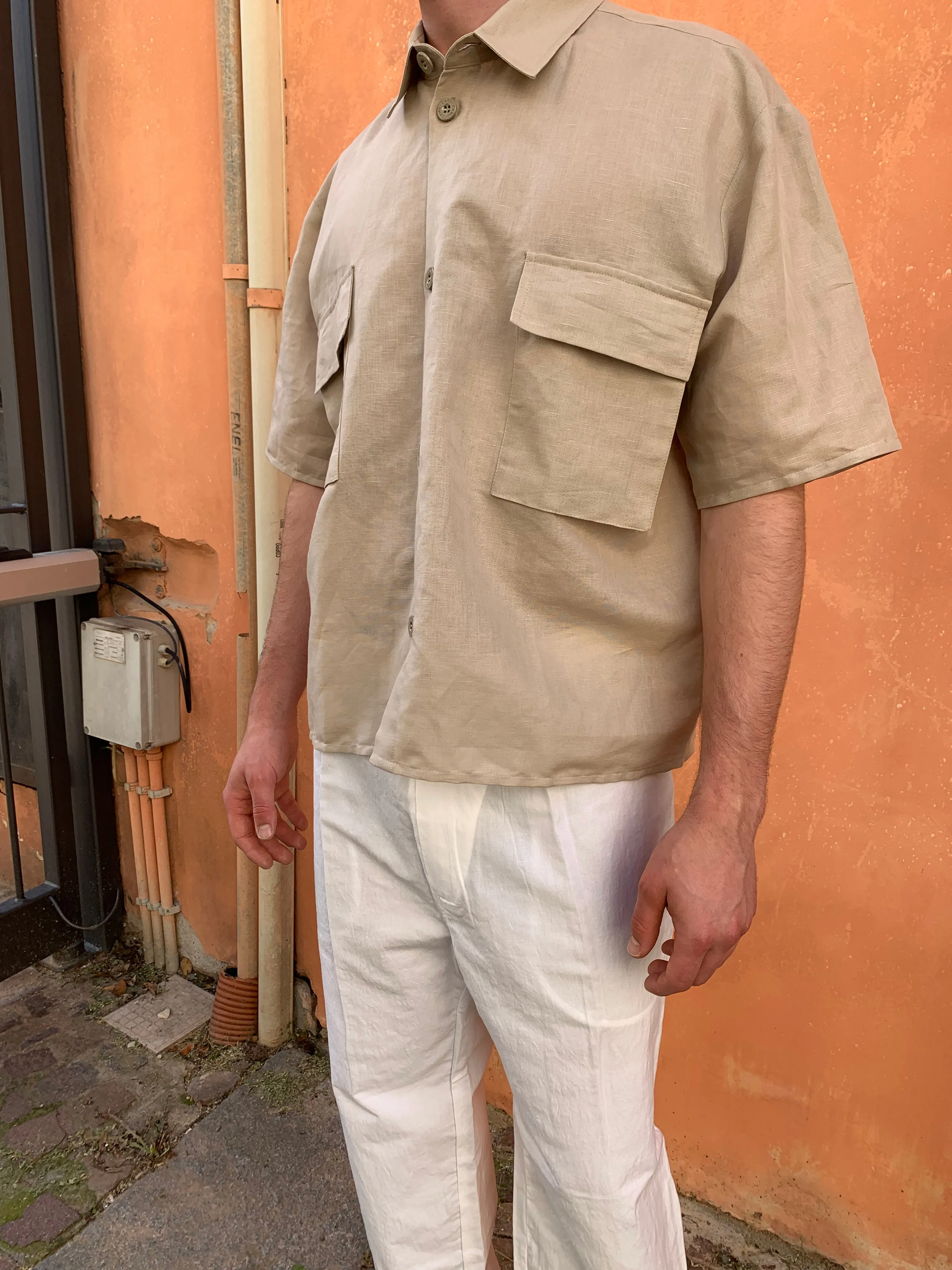 New DANGLAR - WIDE SHIRT - Summer Linen Sand sold by Camo product image thumbnail 3