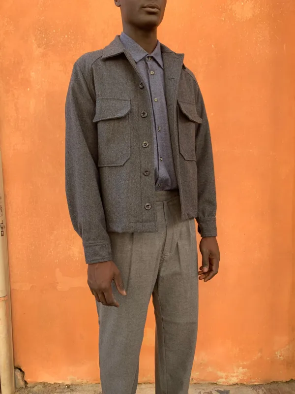 BALIO - JACKET SHIRT - Warm Wool Grey made by Camo