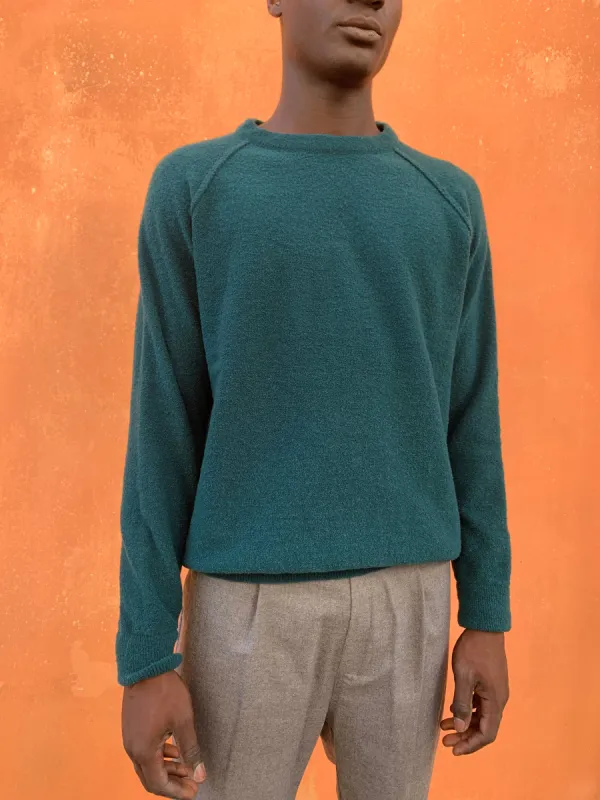 Kell- PETROL GREEN - BOUCLE'  Knit Jumper Pullover sold by Camo
