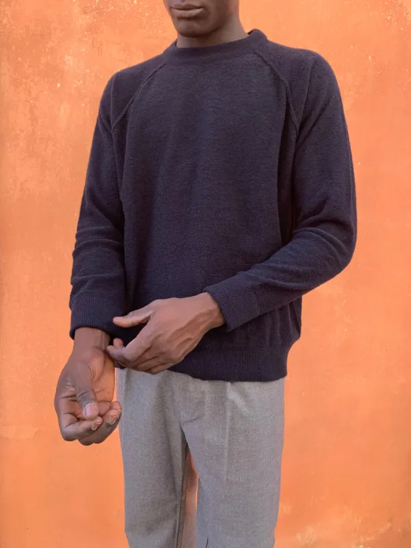 Kell- NAVY - BOUCLE'  Knit Jumper Pullover sold by Camo