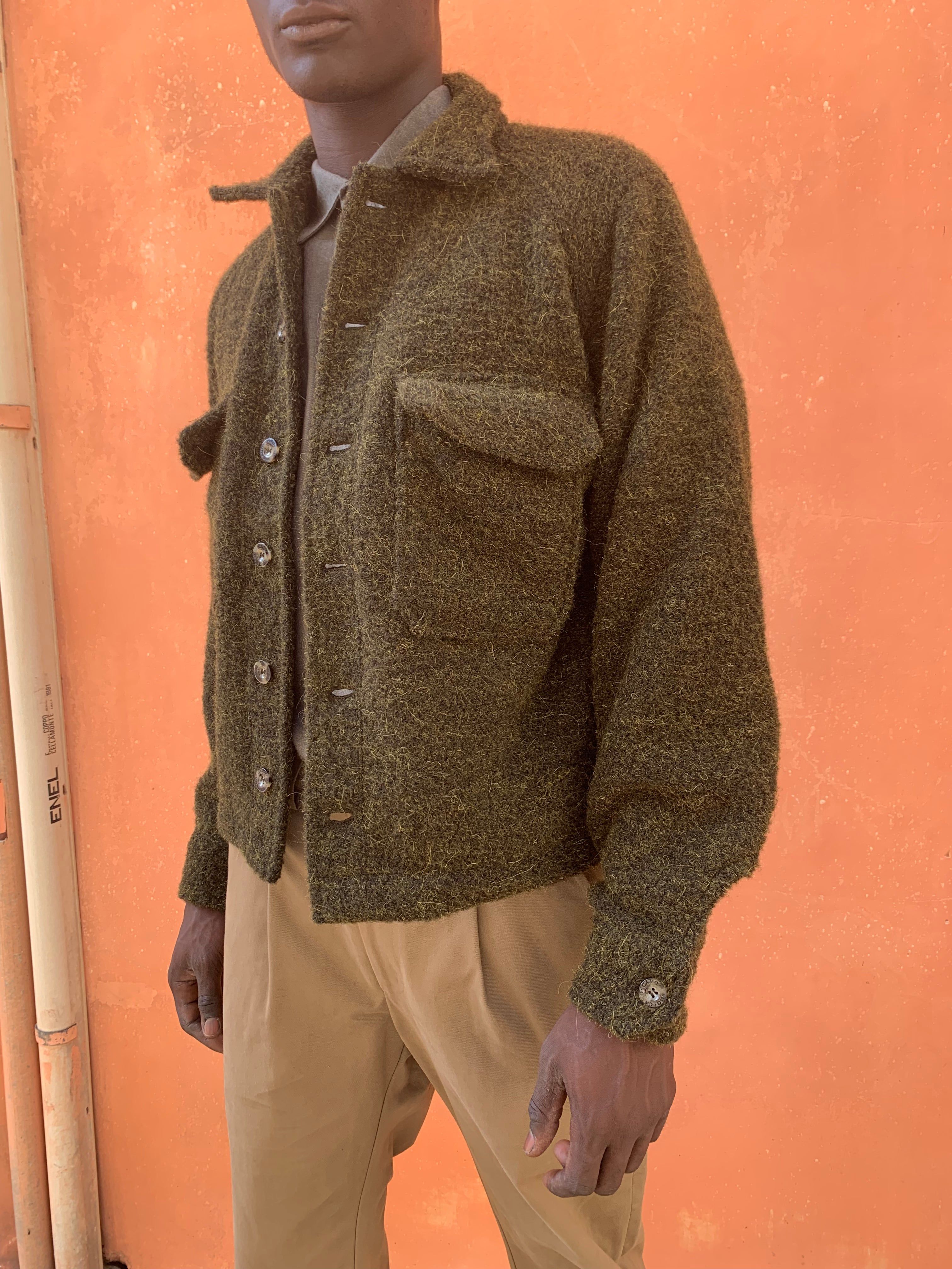 BALIO - JACKET SHIRT - Heavy Boucle' Wool Green sold by Camo product image thumbnail 5