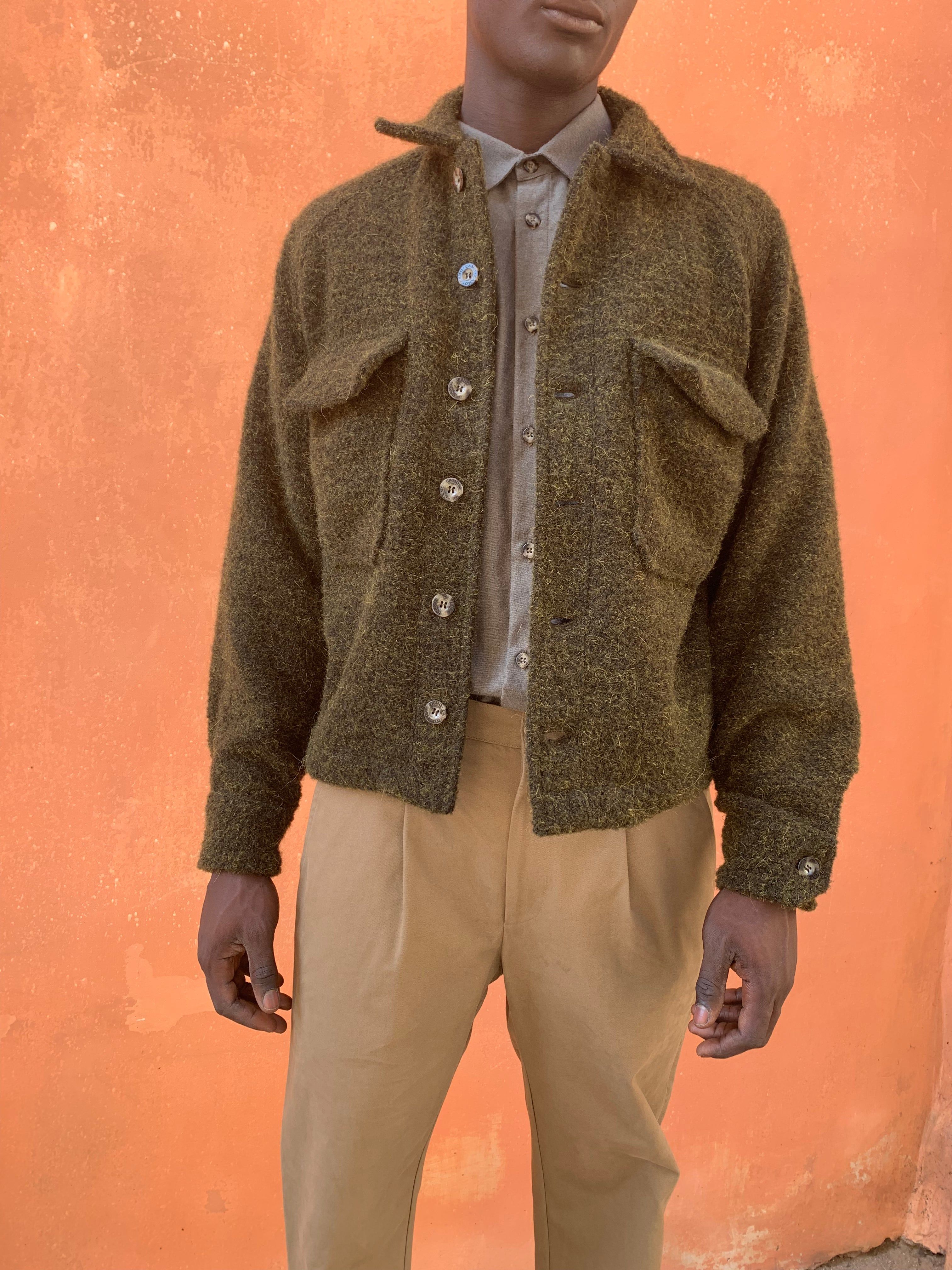 BALIO - JACKET SHIRT - Heavy Boucle' Wool Green sold by Camo product image thumbnail 3