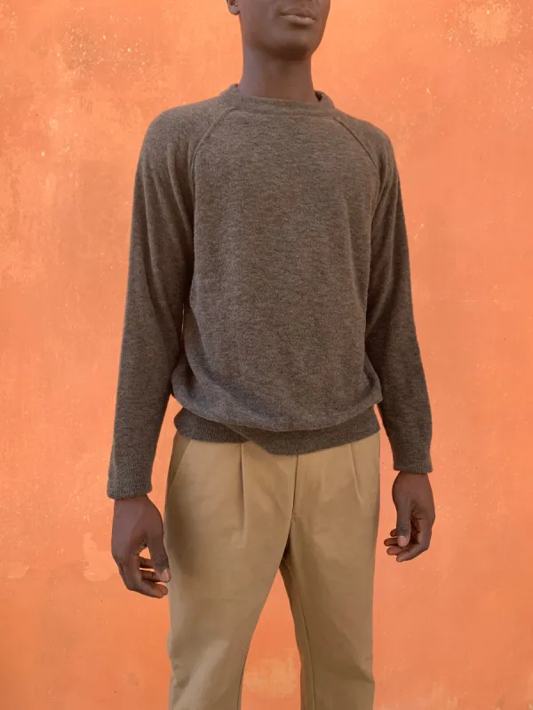 Kell- KAKI GREEN - BOUCLE'  Knit Jumper Pullover sold by Camo