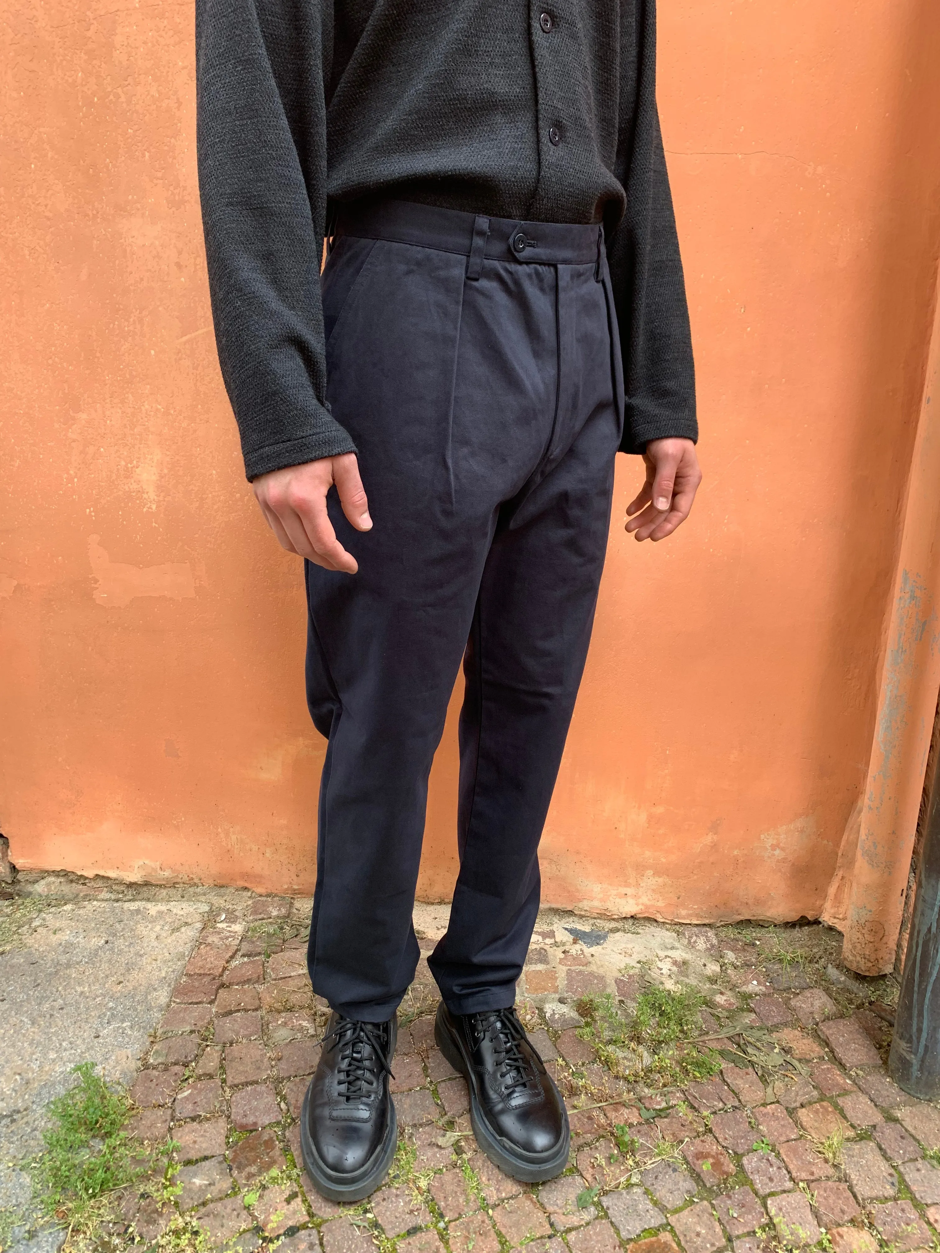 COMANCHE - CLASSIC TROUSERS - Warm Twill Cotton Navy sold by Camo