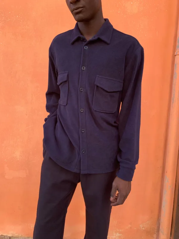 DANGLAR - OVERSHIRT - Warm Pile Navy made by Camo